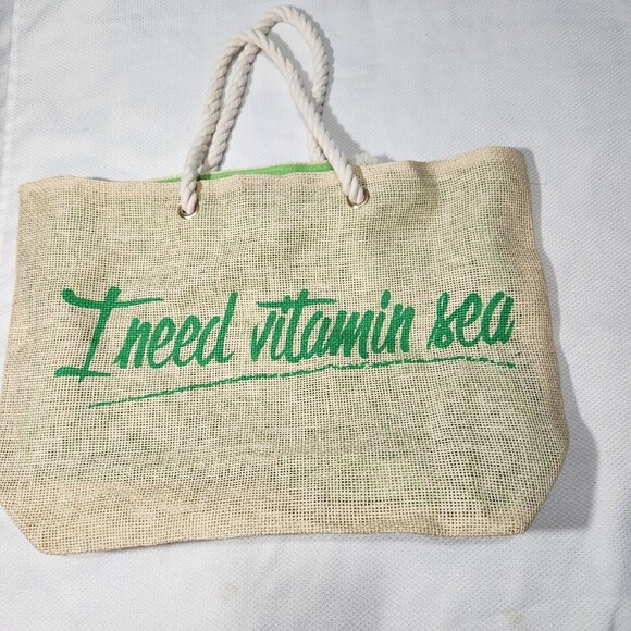 Pier 27 Tote Bag Large Beach bag Logo "I Need Vitamin Sea" Shoulder bag - Picture 10 of 11